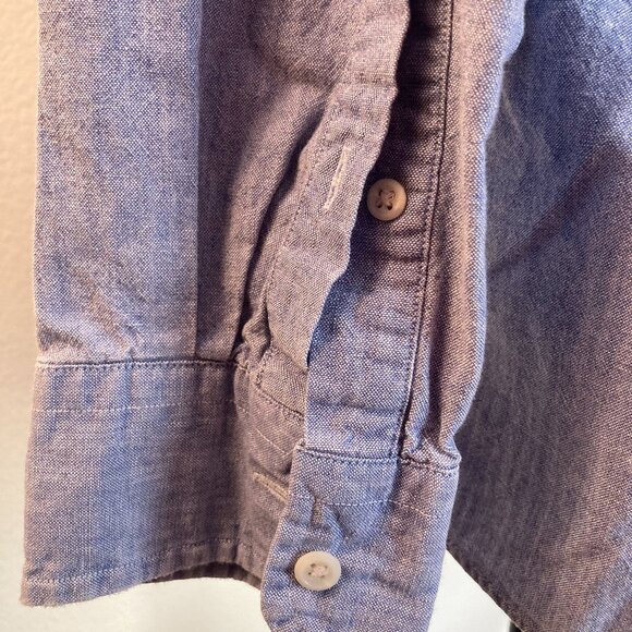 Men's Lands' End Long-sleeve Chambray Shirt - Picture 4 of 5